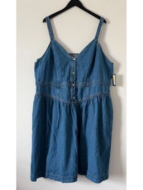 Universal Thread Medium Wash Sleeveless Corset Denim Midi Dress Women Size 26